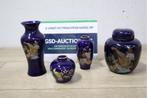 Set van 4 Vintage Kobalt Blauwe Japanse Vazen, Ophalen of Verzenden