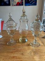 Antieke Kristallen Gemberpotten - Set van 3, Antiek en Kunst, Antiek | Glas en Kristal, Ophalen of Verzenden