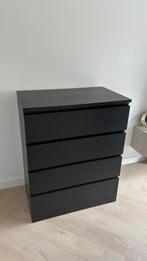 Ikea lade kast MALM, zwart/bruin, Ophalen, 50 tot 100 cm, Zo goed als nieuw, 3 of 4 laden