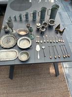 Antieke Tinnen Collectie met Verzilverde Lepeltjes, Antiek en Kunst, Antiek | Tin, Ophalen