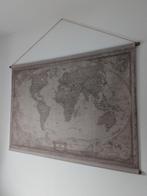 Linnen Wereldkaart voor aan de muur 150x105, Ophalen