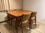 Vintage Teak Eettafel & 6 Stoelen | Deens Design Jaren 60, Huis en Inrichting, Ophalen, Gebruikt, Teakhout, 200 cm of meer