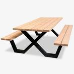 Stalen frame zwart gepoedercoat  douglas hout, Tuin en Terras, Picknicktafels, Nieuw, Hout, Ophalen