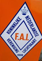 Pracht emaille tekstbord uit de luchtvaart branche🛩, Verzamelen, Merken en Reclamevoorwerpen, Reclamebord, Gebruikt, ., Ophalen of Verzenden