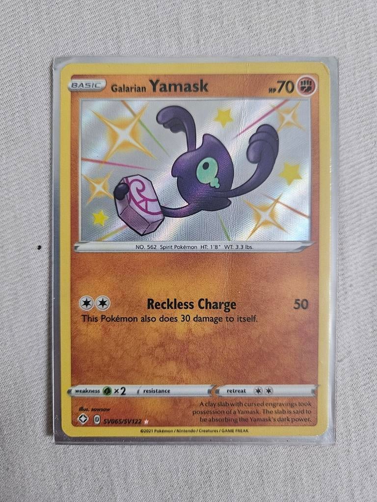 Shiny Galarian Yamask Full Art Pokémonkaart, Ophalen of Verzenden, Nieuw, Losse kaart