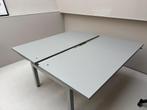 Dubbel Bureau + 2 Bureaustoelen, Ophalen, In hoogte verstelbaar, Zo goed als nieuw, Bureau