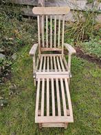 kings teakhouten deckchair ligstoel, Ophalen, Gebruikt, Teakhout
