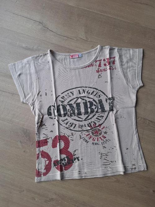 Young Style korte top maat L, Kleding | Dames, Tops, Gedragen, Maat 42/44 (L), Beige, Korte mouw, Ophalen of Verzenden
