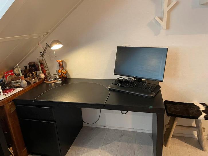 IKEA Malm Bureau - Zwart, Huis en Inrichting, Bureaus, Gebruikt, Bureau, Ophalen