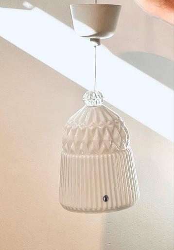 Vintage IKEA  wit glazen hanglamp design Inma Bermudez beschikbaar voor biedingen