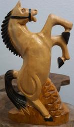 Beeld sculptuur hout handwerk paard groot houtsnijwerk uniek, Ophalen of Verzenden