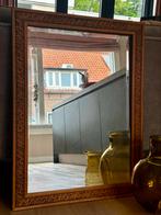 Spiegel hout snijwerk facet geslepen glas, Antiek en Kunst, Antiek | Spiegels, Ophalen, Rechthoekig