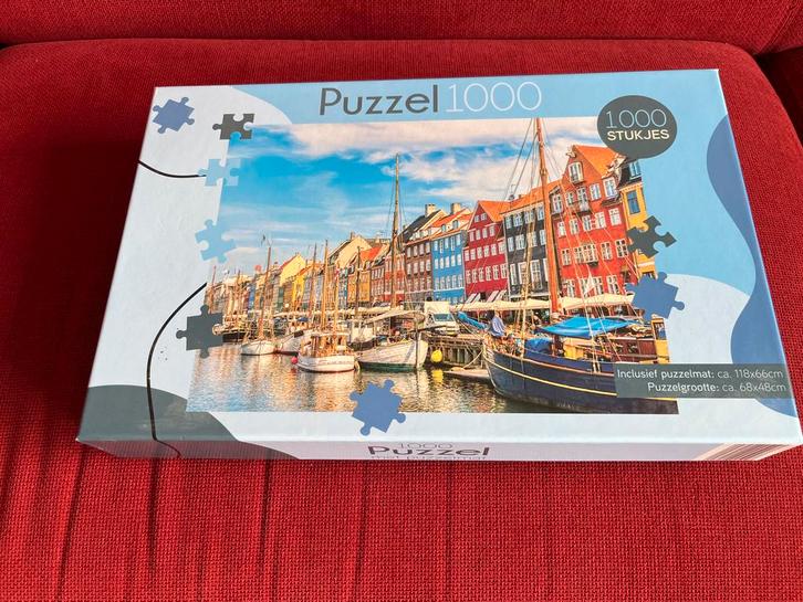 Nieuwe Puzzel 1000 Stukjes Nyhavn incl. puzzelmat, Hobby en Vrije tijd, Denksport en Puzzels, Nieuw, Legpuzzel, Ophalen of Verzenden