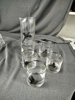 Vintage Longdrinkset met Fazant Motief, Ophalen, Glas of Glazen, Overige stijlen, Glas