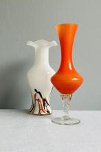 Empoli Opaline glas seventies swirl vazen Italy Moretti? MCM, Ophalen of Verzenden