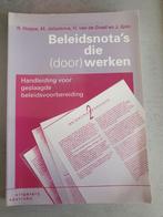 Beleidsnota's die (door)werken - Handleiding, Gelezen, Ophalen of Verzenden, WO, R. Hoppe, M. Jeliazkova, H. van de Graaf en J. Grin