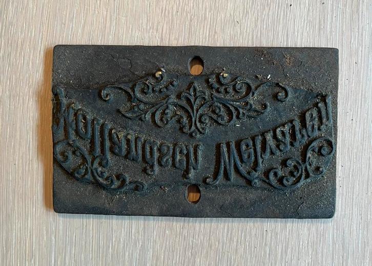 Vintage metalen stempel matrijs, Antiek en Kunst, Antiek | Overige Antiek, Ophalen of Verzenden