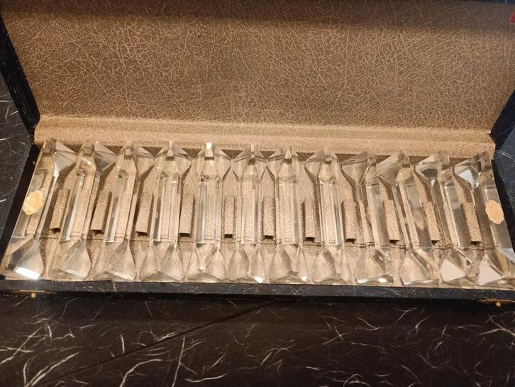 Kristallen Messenleggers in Doos - Tsjecho-Slowakije, Antiek en Kunst, Antiek | Glas en Kristal, Ophalen of Verzenden