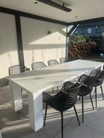 Tuintafel + 8 Hartman stoelen - Zelfgemaakt, Tuin en Terras, Ophalen, Gebruikt, Rechthoekig, Hout