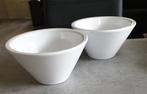 2 Witte Bloempotten, Ophalen, Gebruikt, Porselein of Keramiek, Schaal