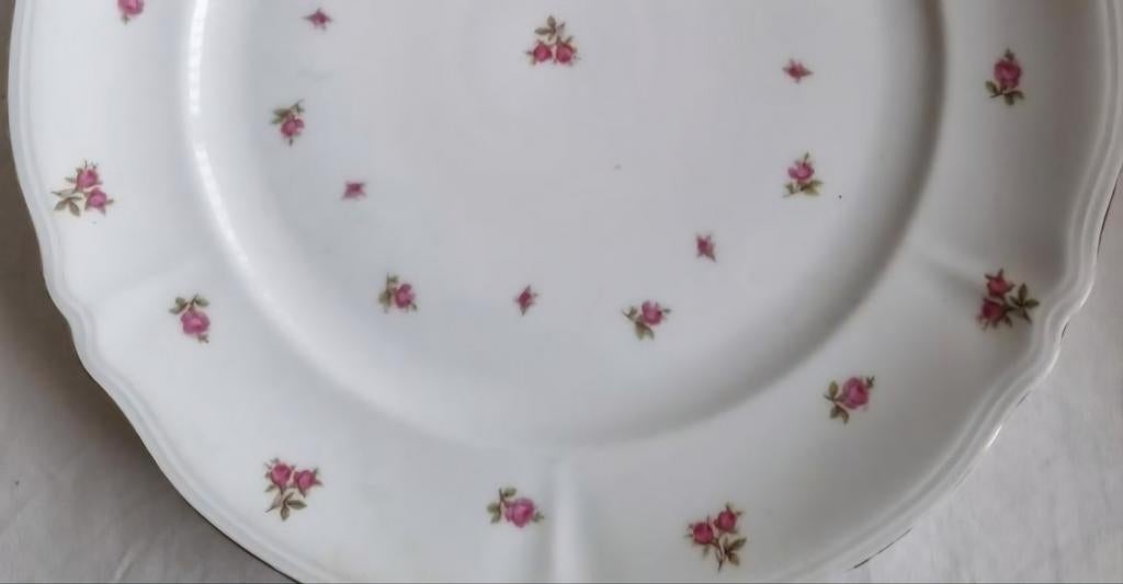 Mitterteich grote ronde schaal schalen kleine roze roosjes, Ophalen of Verzenden