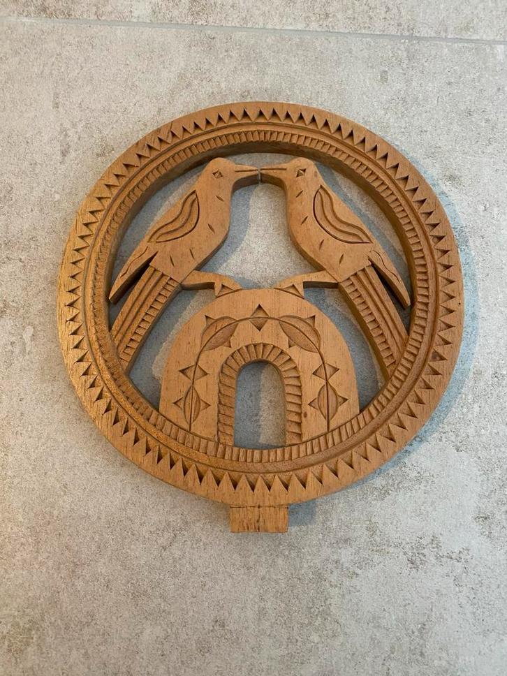 Houten Wanddecoratie met Vogels, Antiek en Kunst, Kunst | Beelden en Houtsnijwerken, Ophalen of Verzenden