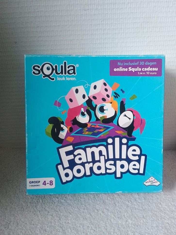 Squla Familie Bordspel - Leuk Leren!, Hobby en Vrije tijd, Gezelschapsspellen | Bordspellen, Zo goed als nieuw, Drie of vier spelers