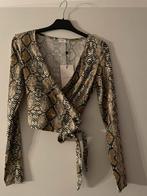 Wikkel/ knooptop loavies maat S nieuw lange mouwen leopard, Maat 38/40 (M), Beige, Ophalen of Verzenden, Lange mouw