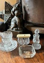 Oud glas schaaltje met kuiken peper en zout stel etc, Antiek en Kunst, Ophalen of Verzenden