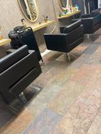 Kappersstoel met pomp zwart 3 stuks, Huis en Inrichting, Stoelen, Ophalen, Gebruikt, Drie, Zwart