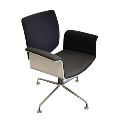 Vepa Fado Vergader Wachtkamerstoel Antraciet Wit Set van 2, Huis en Inrichting, Stoelen, Gebruikt, Twee, Kunststof, Wit, Ophalen of Verzenden