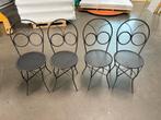 4 Franse Stijl Metalen Stoelen - Uithoorn, Huis en Inrichting, Stoelen, Ophalen, Gebruikt, Zwart, Vier