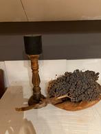 Kandelaar met schaal, Ophalen of Verzenden, Zo goed als nieuw, Hout, 25 tot 50 cm