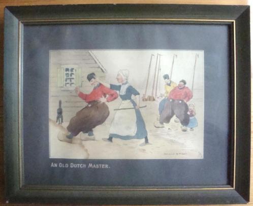 Ingelijste oude reproductie "An Old Dutch Master" Edmund G., Antiek en Kunst, Curiosa en Brocante, Ophalen of Verzenden