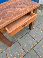 Oud antiek massief Houten bijzet tafeltje met lade zie fotos, Ophalen of Verzenden
