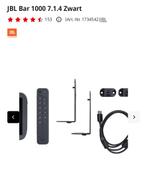 JBL Bar 1000 7.1.4 Zwart Soundbar, Audio, Tv en Foto, Soundbars, Ophalen of Verzenden, Met externe subwoofer, Zo goed als nieuw