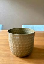 Goudkleurige bloempot (diameter 15 cm), Tuin en Terras, Bloempotten, Ophalen, Rond, Binnen, Zo goed als nieuw