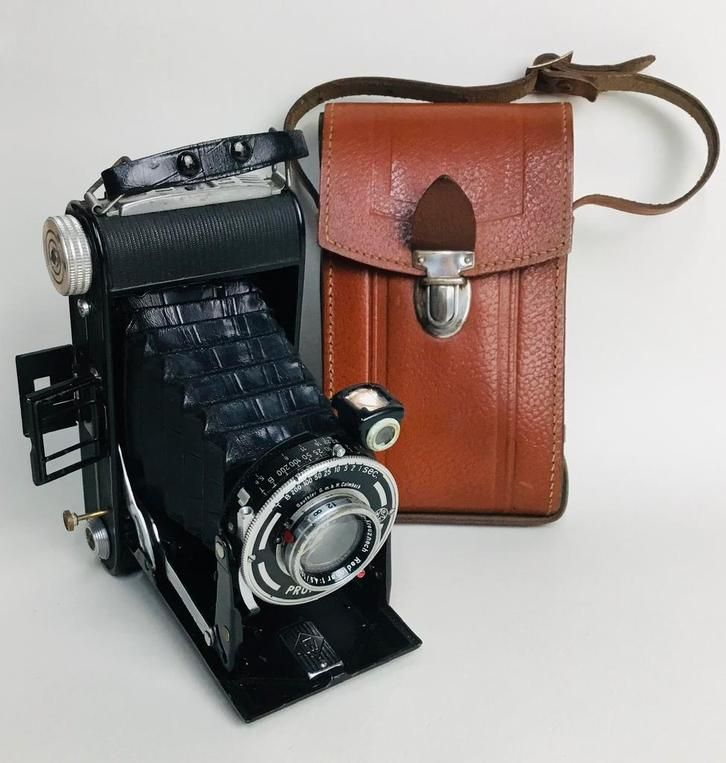 Franka Werke Rotfix Prontor II Antieke vouw fotocamera, Audio, Tv en Foto, Fotocamera's Analoog, Gebruikt, Spiegelreflex, Overige Merken