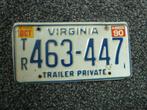 Kentekenplaat licenseplate Virginia 1990 USA, Verzenden, Gebruikt, Auto's