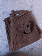 Bruine linnen broek met riem maat 42, Nieuw, Lang, Maat 42/44 (L), Ophalen of Verzenden