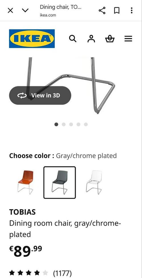Lekker Transparant Stoelen van Ikea, Huis en Inrichting, Stoelen, Zo goed als nieuw, Kunststof, Grijs, Ophalen of Verzenden