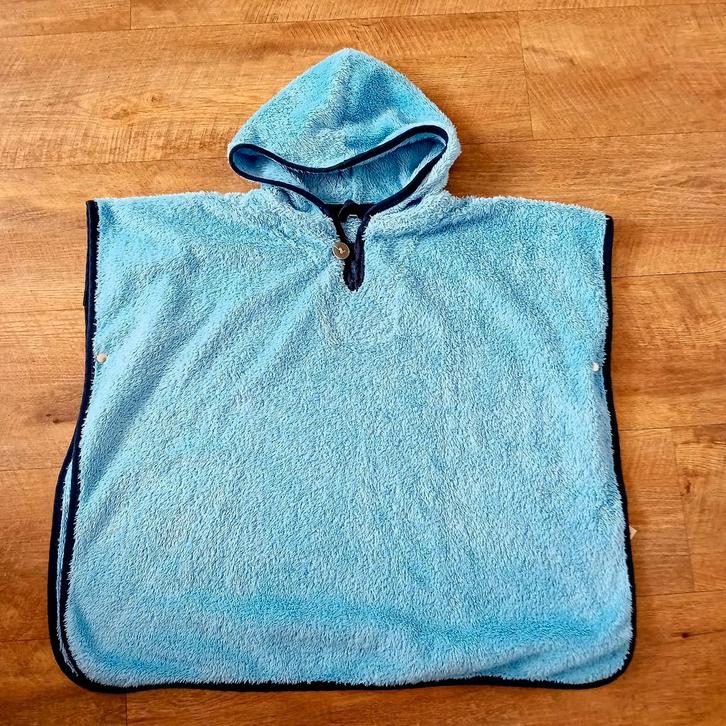 Optidee badcape poncho blauw pluche - zo goed als nieuw, Kinderen en Baby's, Babykleding | Overige, Zo goed als nieuw, Jongetje of Meisje