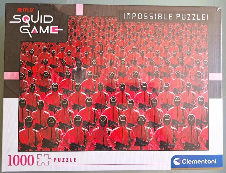 Nieuw: Clementoni Impossible Squidgame Netflix Puzzel 1000st, Hobby en Vrije tijd, Denksport en Puzzels, Nieuw, Legpuzzel, 500 t/m 1500 stukjes
