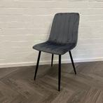 4 Fluwelen Eetkamerstoelen, Huis en Inrichting, Stoelen, Blauw, Stof, Ophalen of Verzenden, Zo goed als nieuw