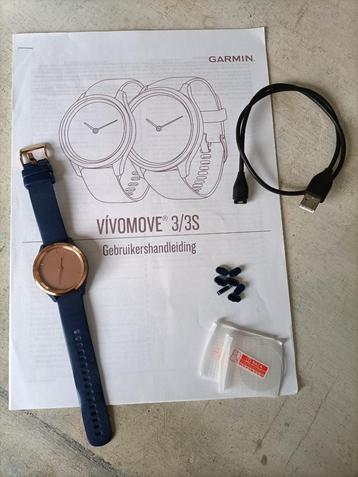 Garmin Vivomove 3S smartwatch (blauw/roségoud)