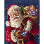 Diamond painting Kerstman met zak cadeautjes, 34x44 cm, full, Hobby en Vrije tijd, Overige Hobby en Vrije tijd, Nieuw, Ophalen of Verzenden