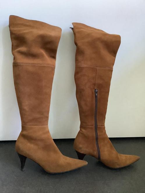 Laarzen boven de knie, Kleding | Dames, Schoenen, Zo goed als nieuw, Hoge laarzen, Bruin, Ophalen of Verzenden