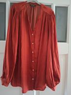 MS mode bloes maat 48 bruin rood satijnlook, Kleding | Dames, Ophalen of Verzenden, Zo goed als nieuw, Rood, Blouse of Tuniek