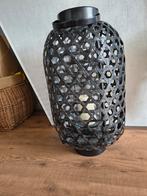 Windlicht van pitriet/rotan met glazen vaas voor een kaars, Ophalen, Overige kleuren, Minder dan 50 cm, Glas
