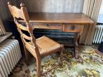 Eiken Bureau met Stoel - Biezen Zitting, Antiek en Kunst, Ophalen